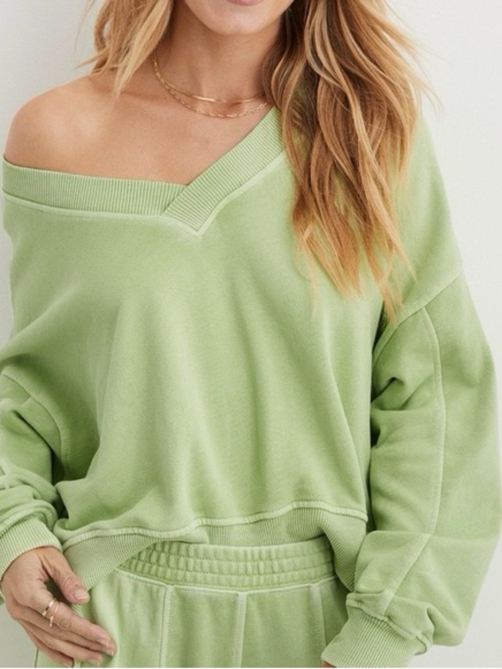 Aerie Relaxed V-Neck Oversized Sweater